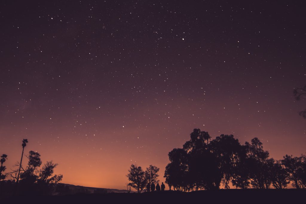 Landscape Photography of a Night Sky with a yellowish pink sunset.